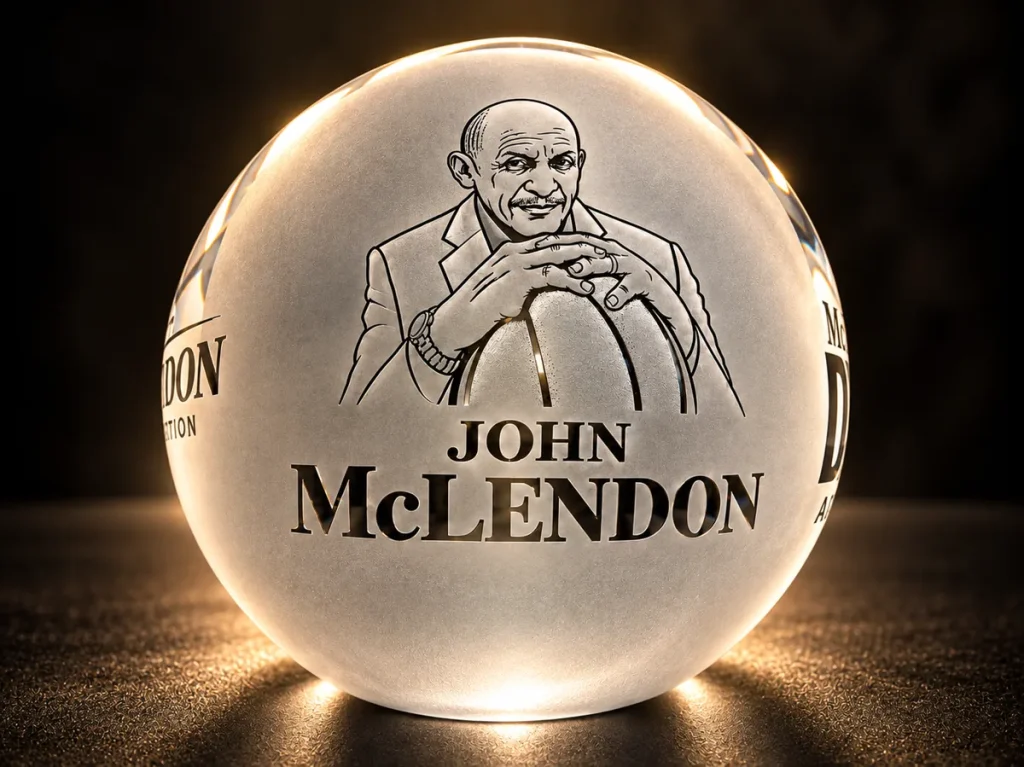 John McLendon portrait crystal ball by Crystal Legacy Moments